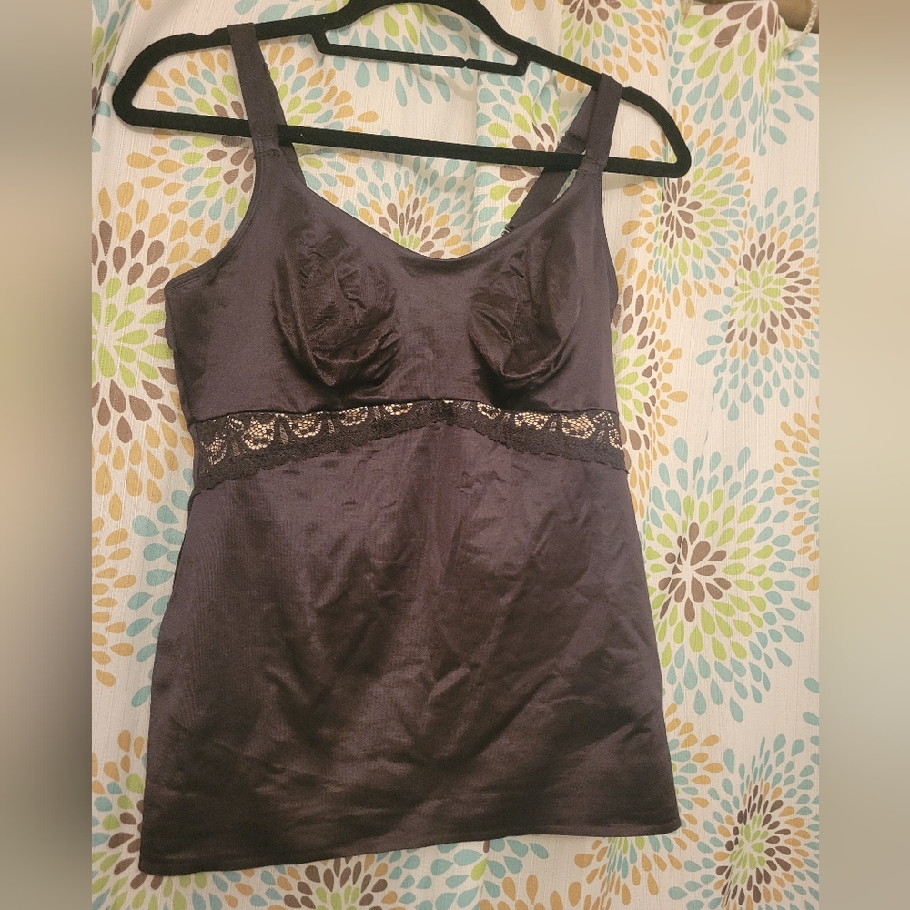 Black ruby ribbon lace bra cami size 40